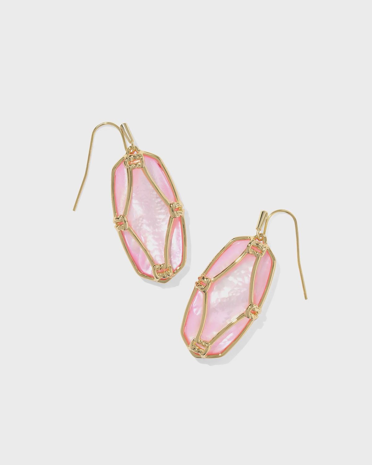 Elle Lattice Frame Drop E/R-Gold Blush Ivory