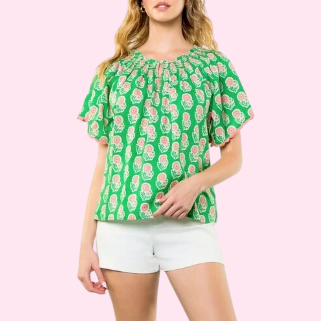 FLOWER PRINT GREEN