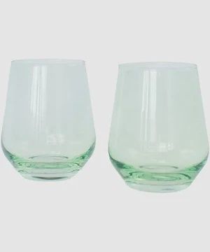 Estelle Stemless Wine Glasses S/2 Mint-Dwyer