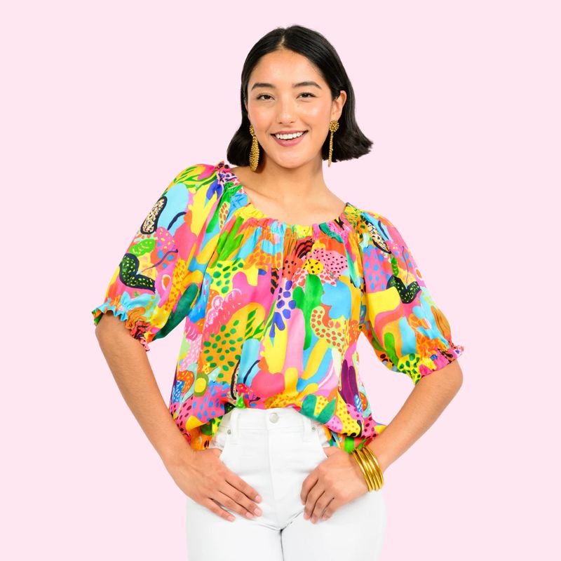Tropical Satin Top