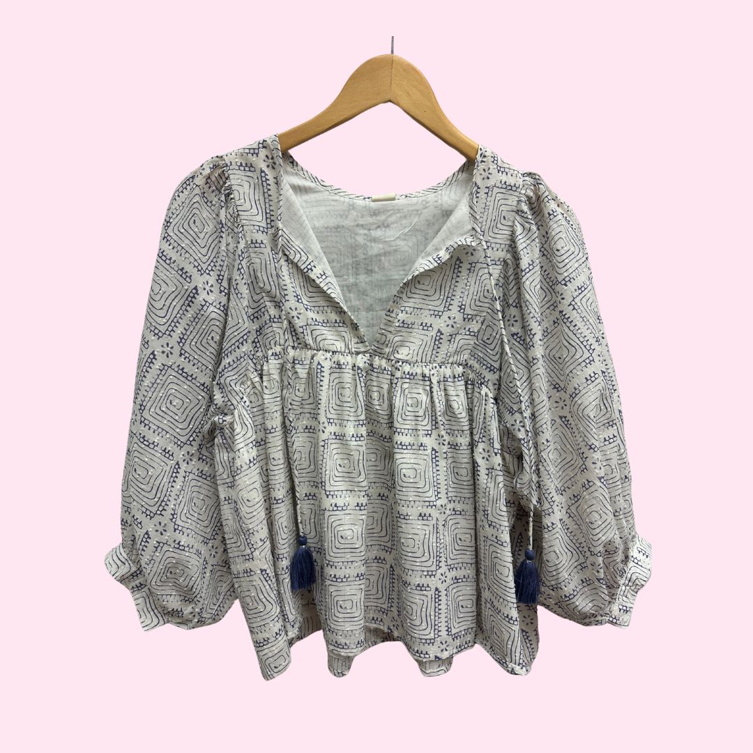 Maze Block Print Top