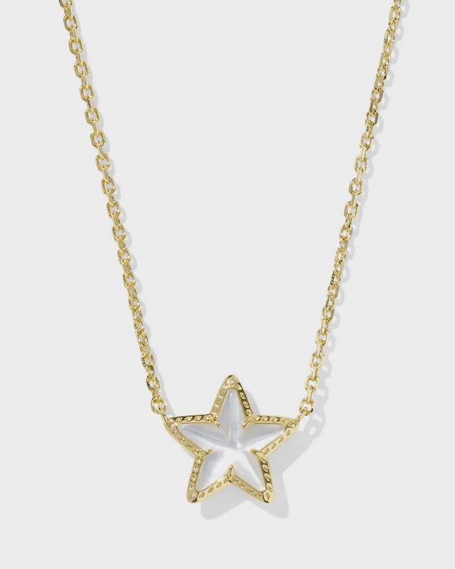 Cassidy Short Pendant Necklace-Gold Ivory MOP