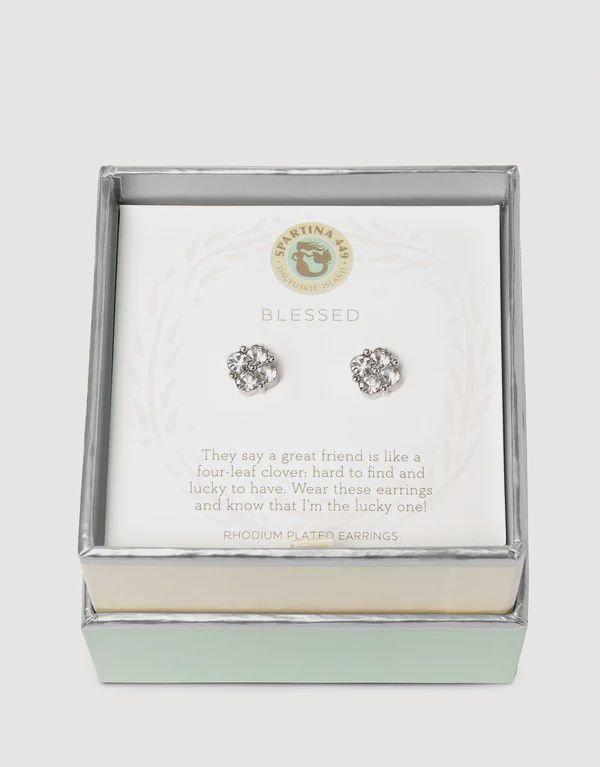 Blessed/Crystal Clover SLV Studs
