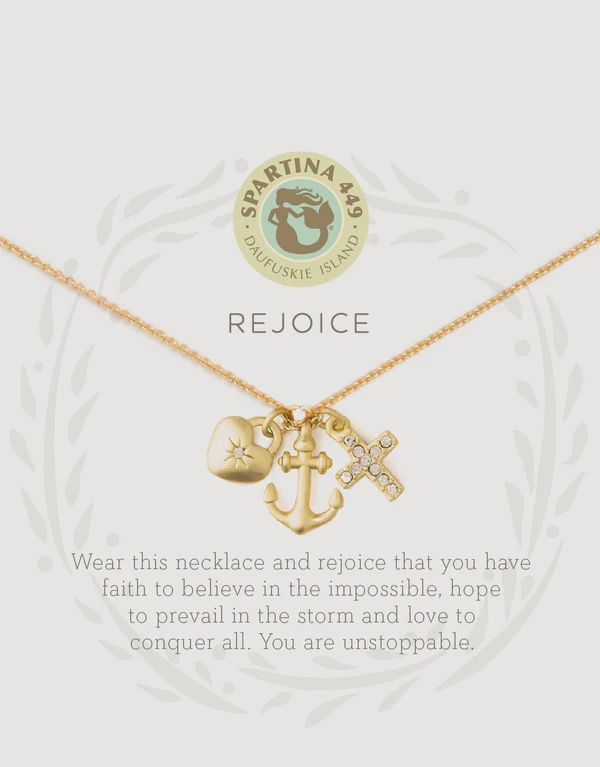 Rejoice/Faith Hope Love SLV 18&quot; Necklace