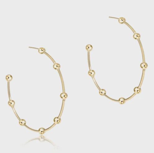 Beaded Simplicity 1.5&quot; Hoops-4mm Gold