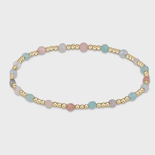 Sincerity Gold Gemstone Bead Bracelet 3mm-Hot Mess