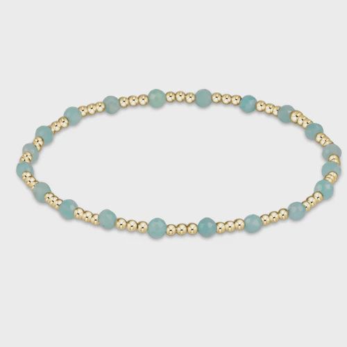 Sincerity Gold Gemstone Bead Bracelet 3mm-Amazonite