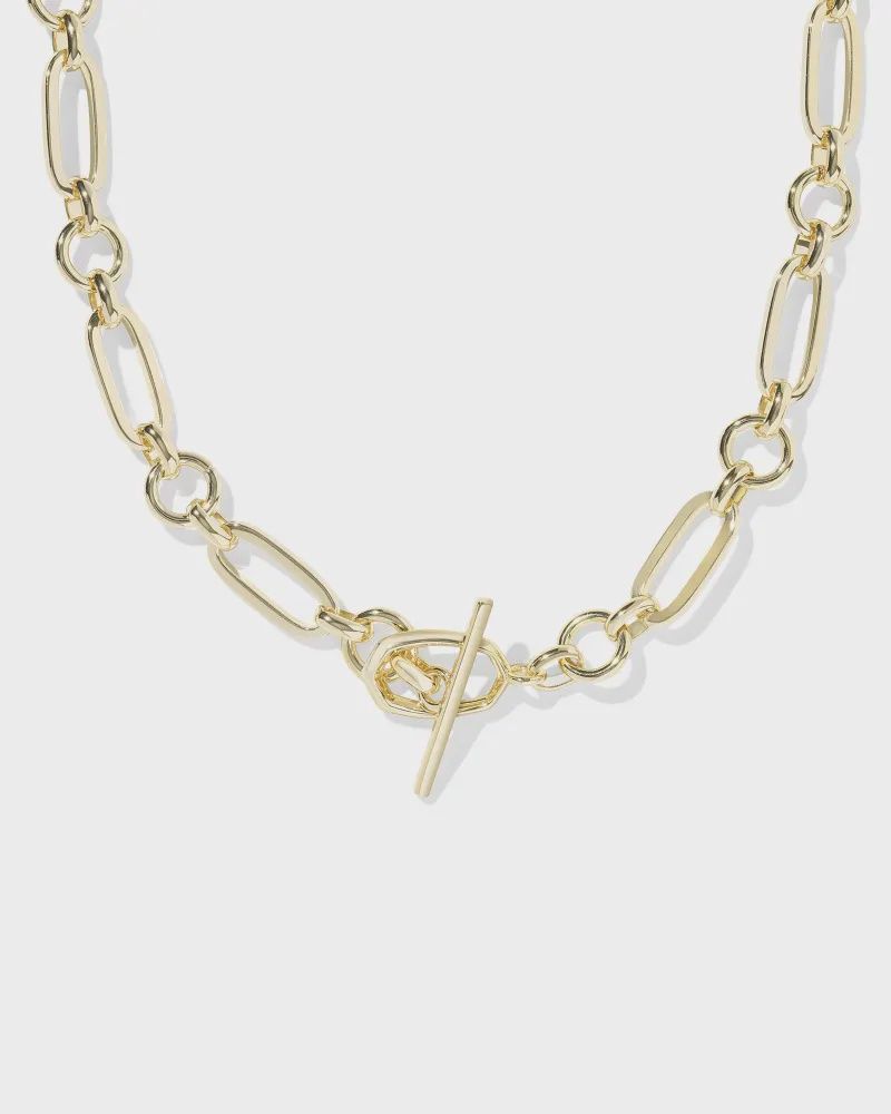 Sylvia Metal Link Chain Necklace-Gold