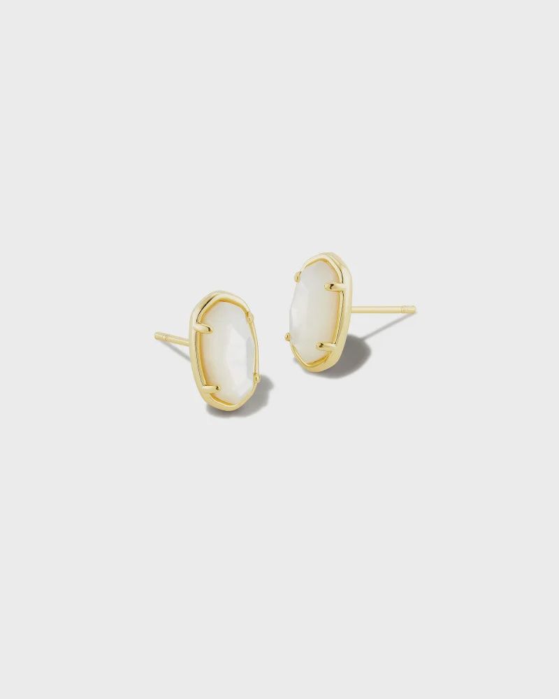 Grayson Stud Earring-Gold Ivory MOP
