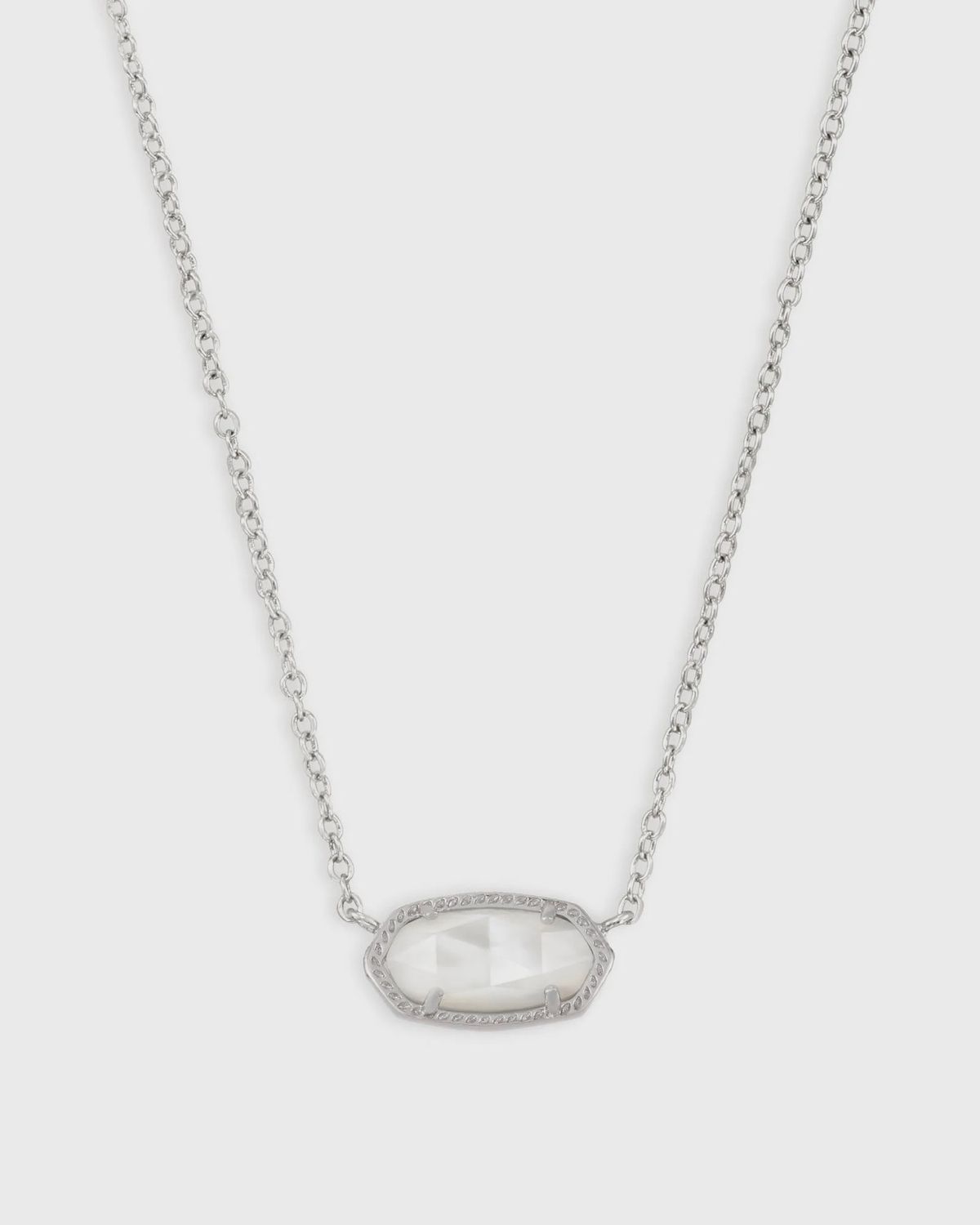 Elisa Necklace Rhodium White Opal OP18