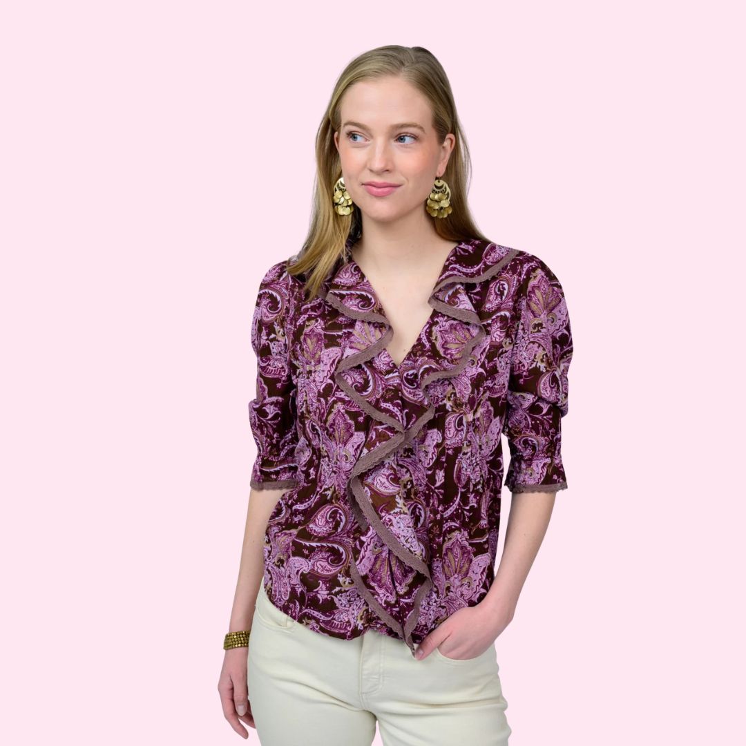 PAISLEY RUFFLE TOP