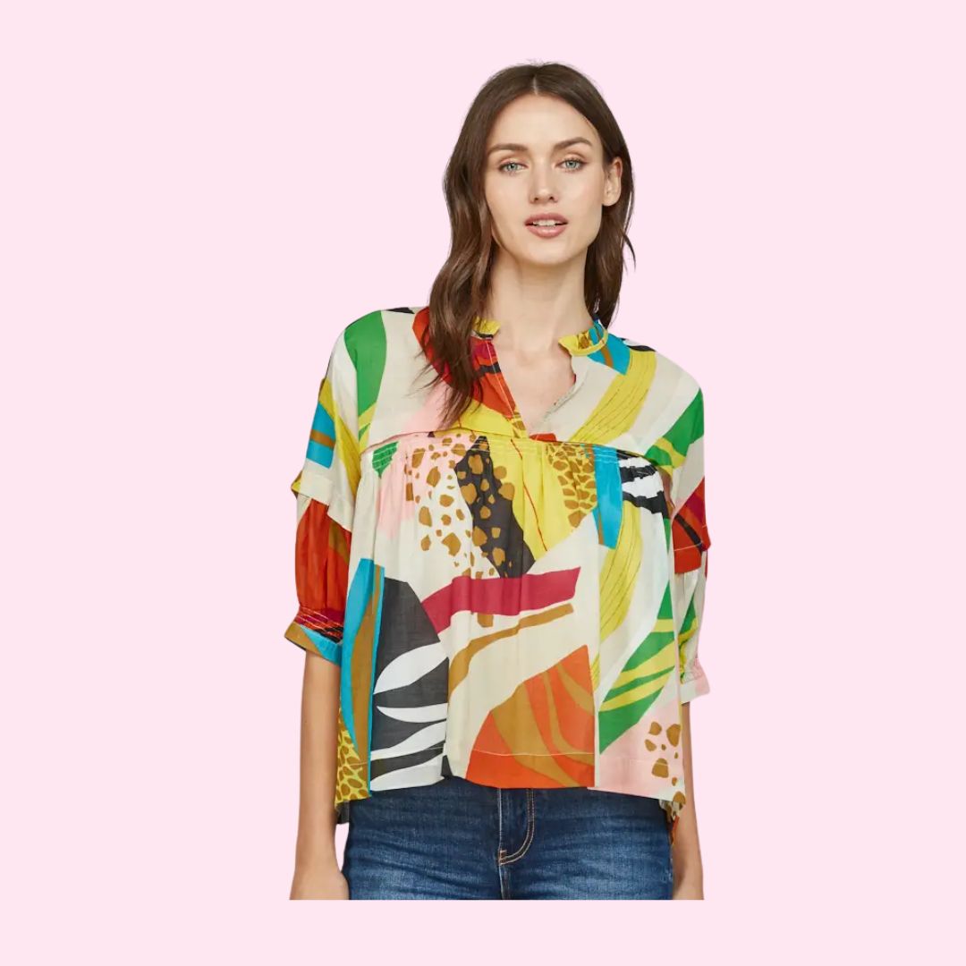 Abstract Print Blouse