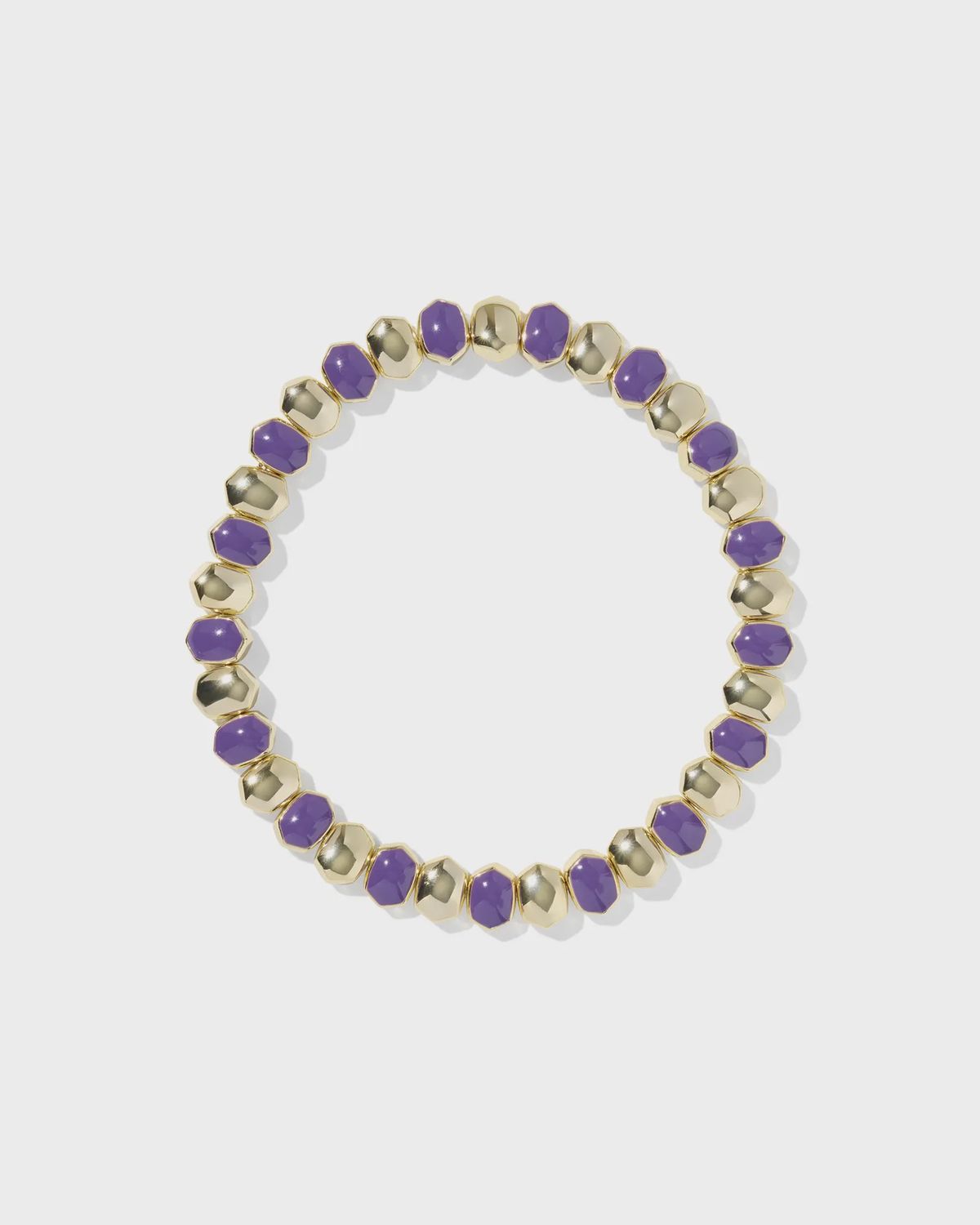 Daphne Enamel Gold Stretch Bracelet-Purple