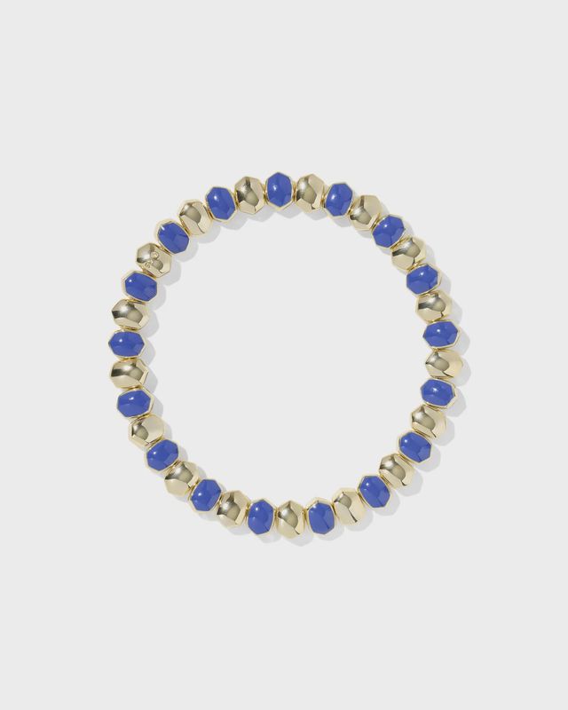Daphne Enamel Gold Stretch Bracelet-Blue