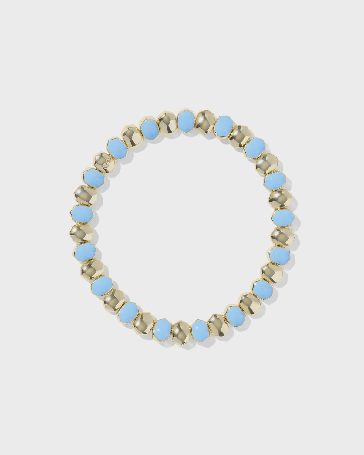 Daphne Enamel Gold Stretch Bracelet-Light Blue
