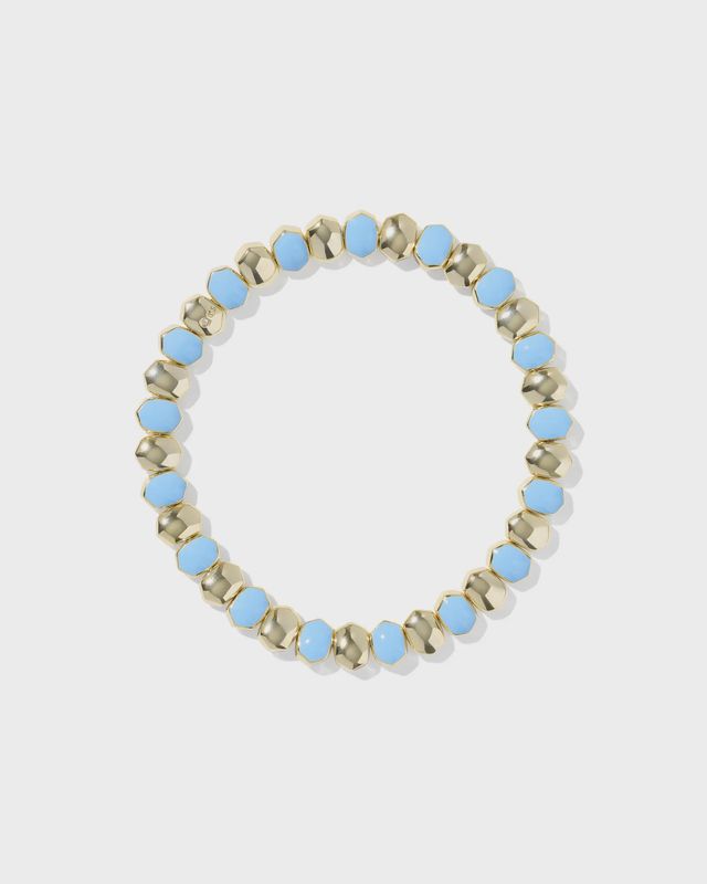 Daphne Enamel Gold Stretch Bracelet-Light Blue