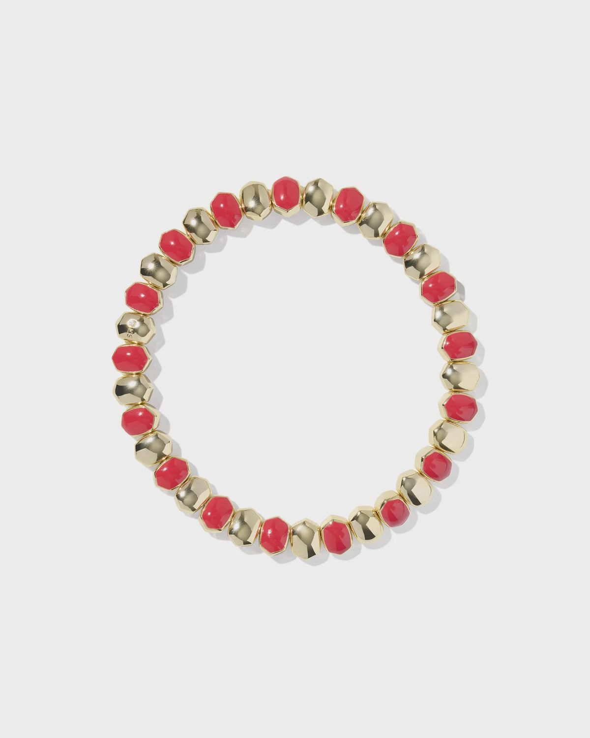 Daphne Enamel Gold Stretch Bracelet-Red