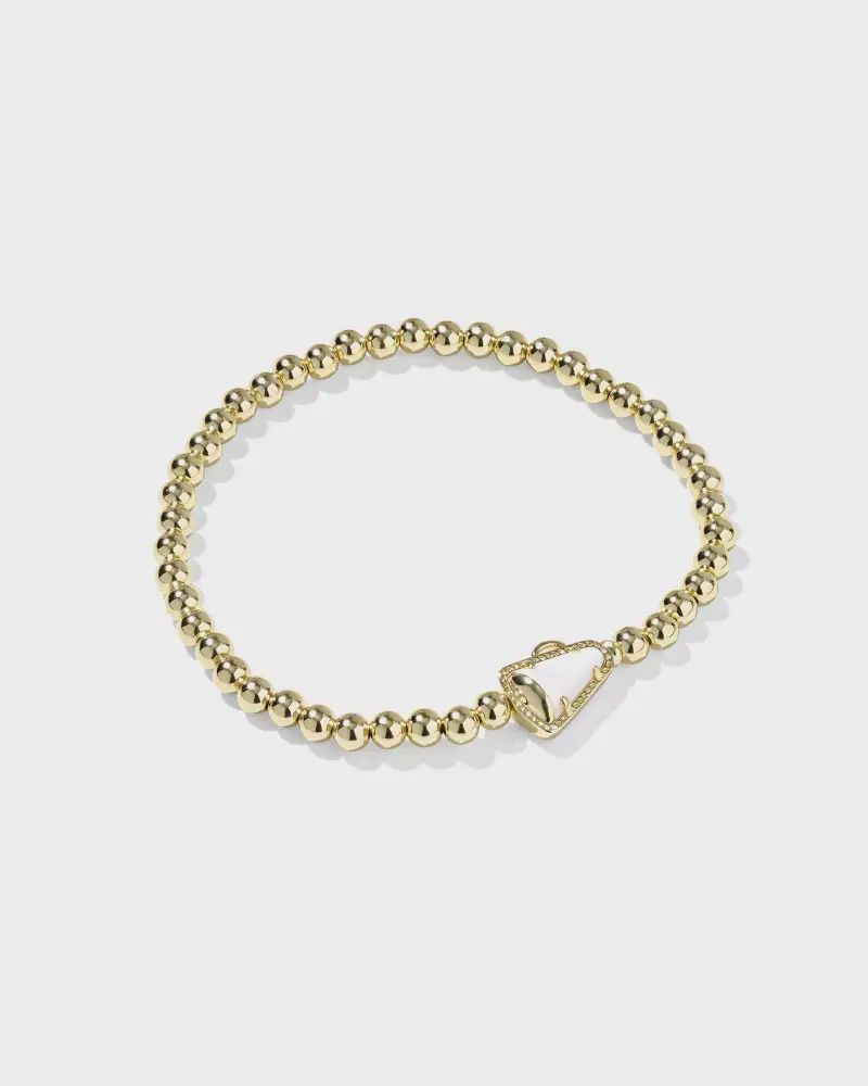 Cheer Stretch Gold Bracelet-White Mother of Pearl