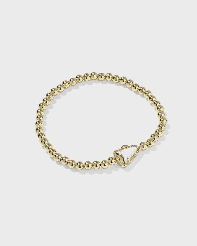 Cheer Stretch Gold Bracelet-White Mother of Pearl