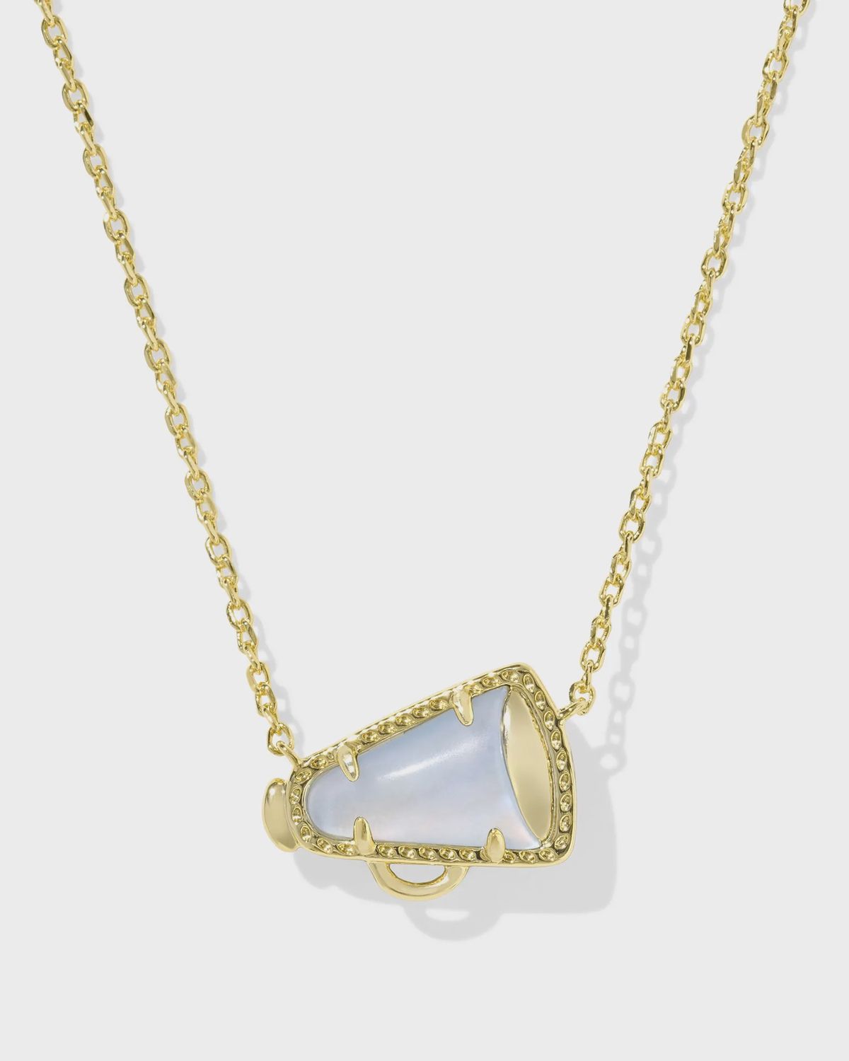 Cheer Short Gold Pendant Necklace-Periwinkle Illusion