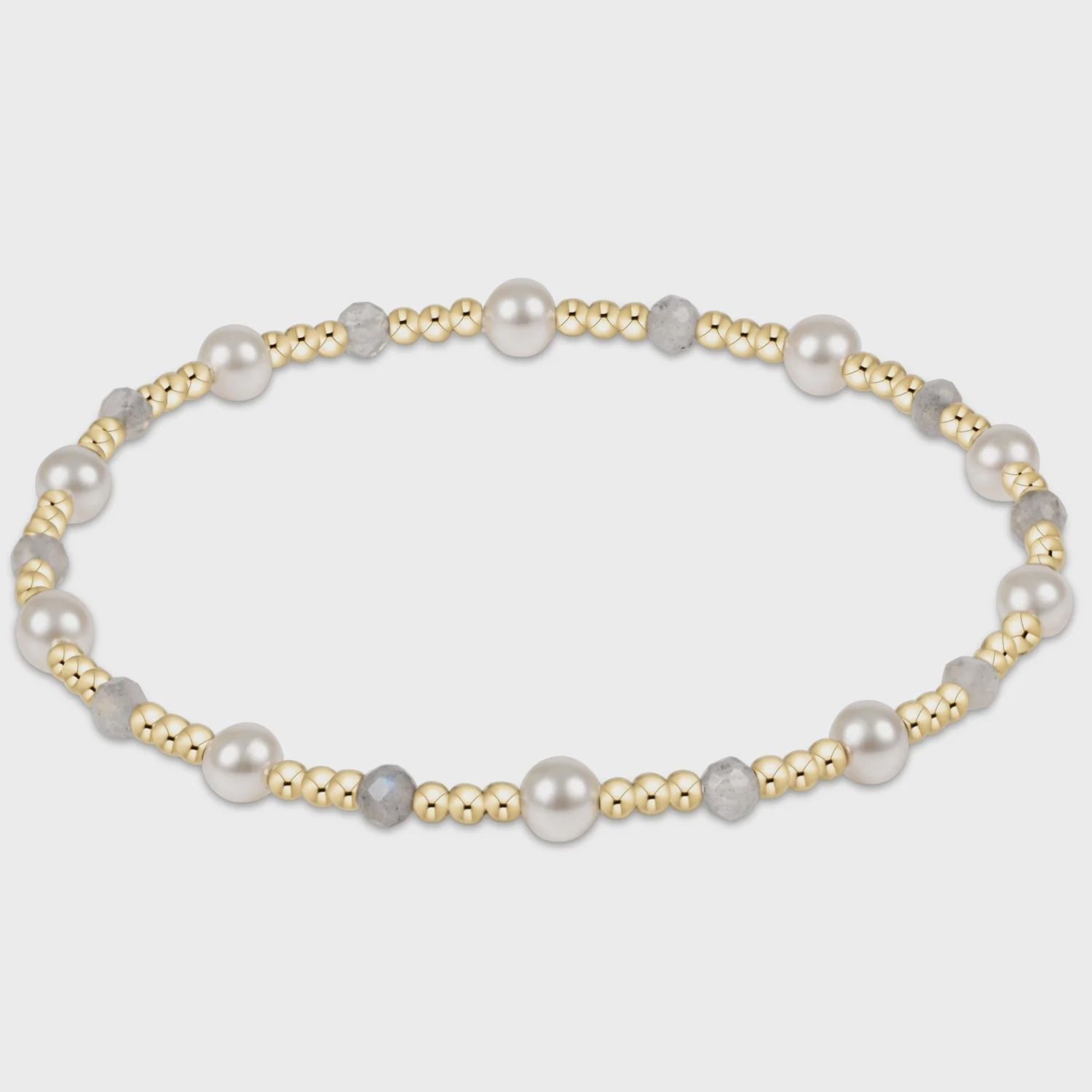 Labradorite Pearl Sincerity Pattern Bead Bracelet 4mm