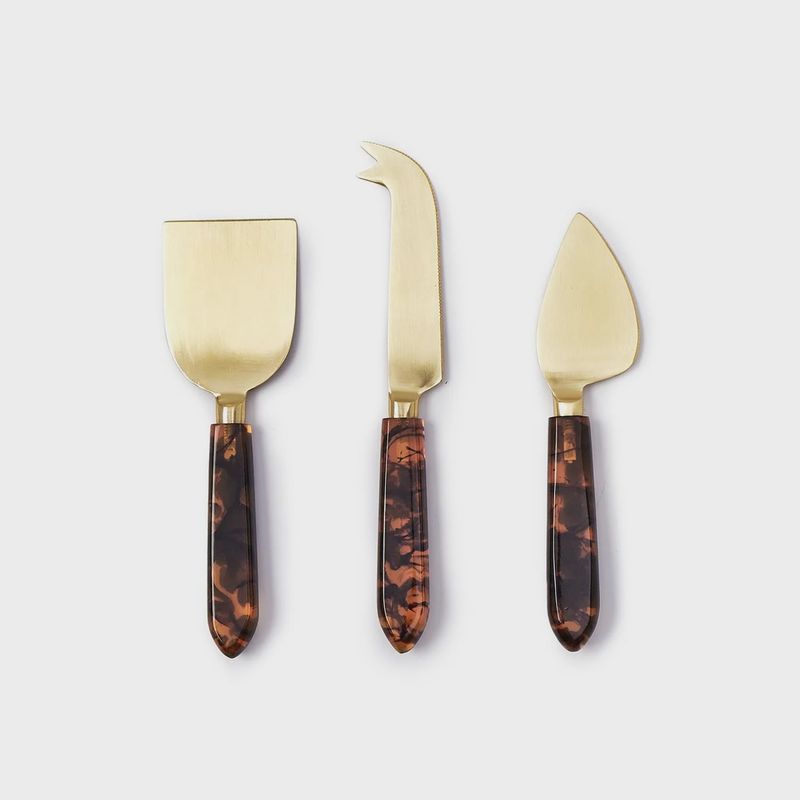 Tortoise Swirl Cheese Knives S/3-Biggerstaff