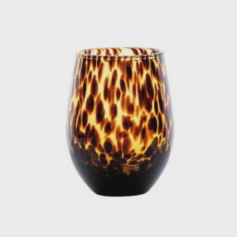 Juliska Puro Stemless Wineglass-Tortoiseshell-Biggerstaff