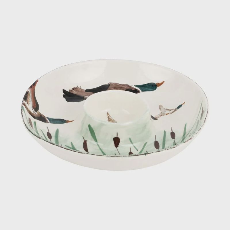 Vietri Mallard Chip + Dip Bowl-Biggerstaff