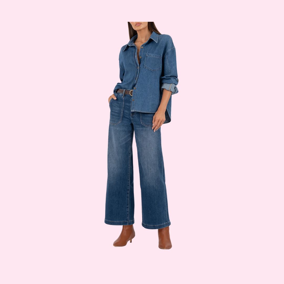 Kut Meg HR Wide Leg-Dark Wash