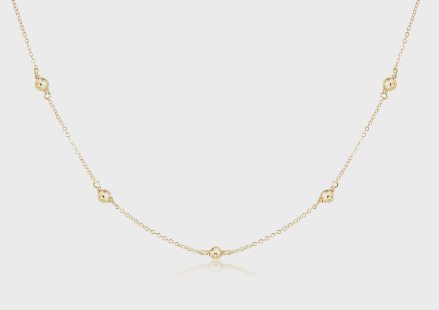 17&quot; Gold Simplicity Choker-4mm old Beads