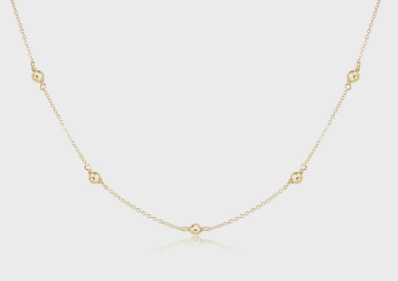 17&quot; Gold Simplicity Choker-4mm old Beads