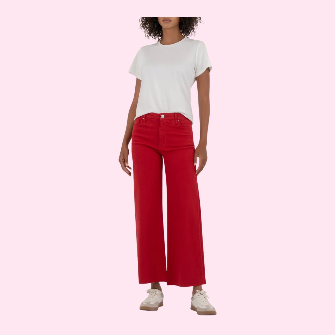 Meg HR FAB AB Wide Leg-Ruby Red