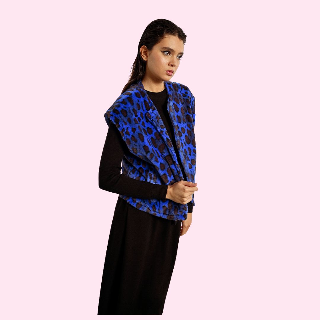 Royal Blue Animal Print Vest