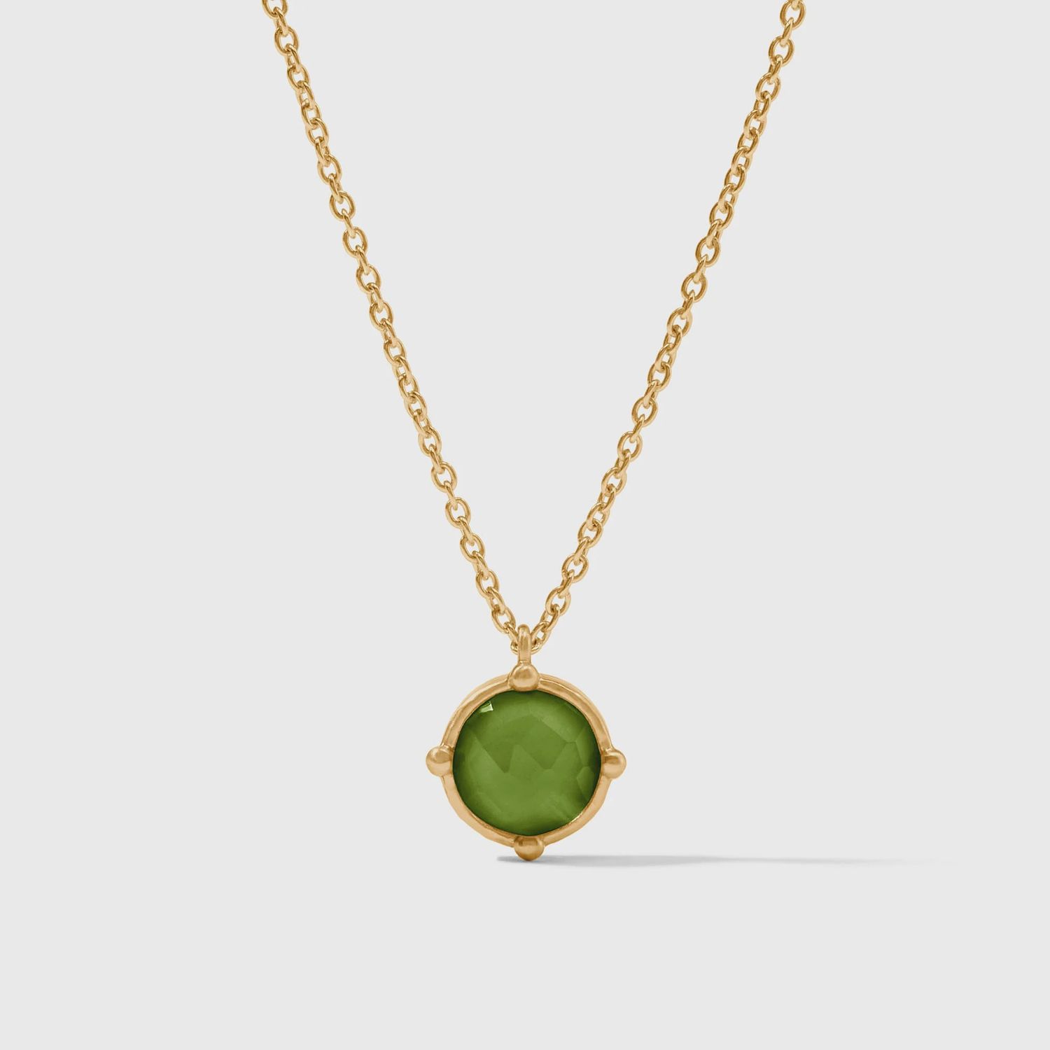 Honeybee Solitaire Necklace-Iridescent Palmetto Green