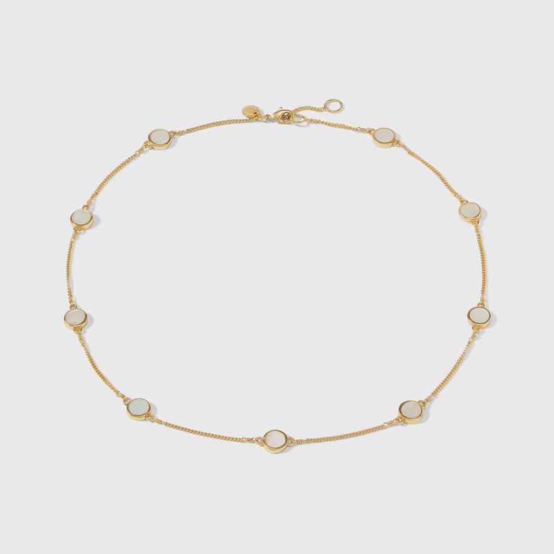 Valencia Delicate Station Necklace-MOP