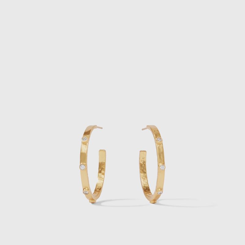 Crescent Stone Hoop-Cubic Zirconia-M