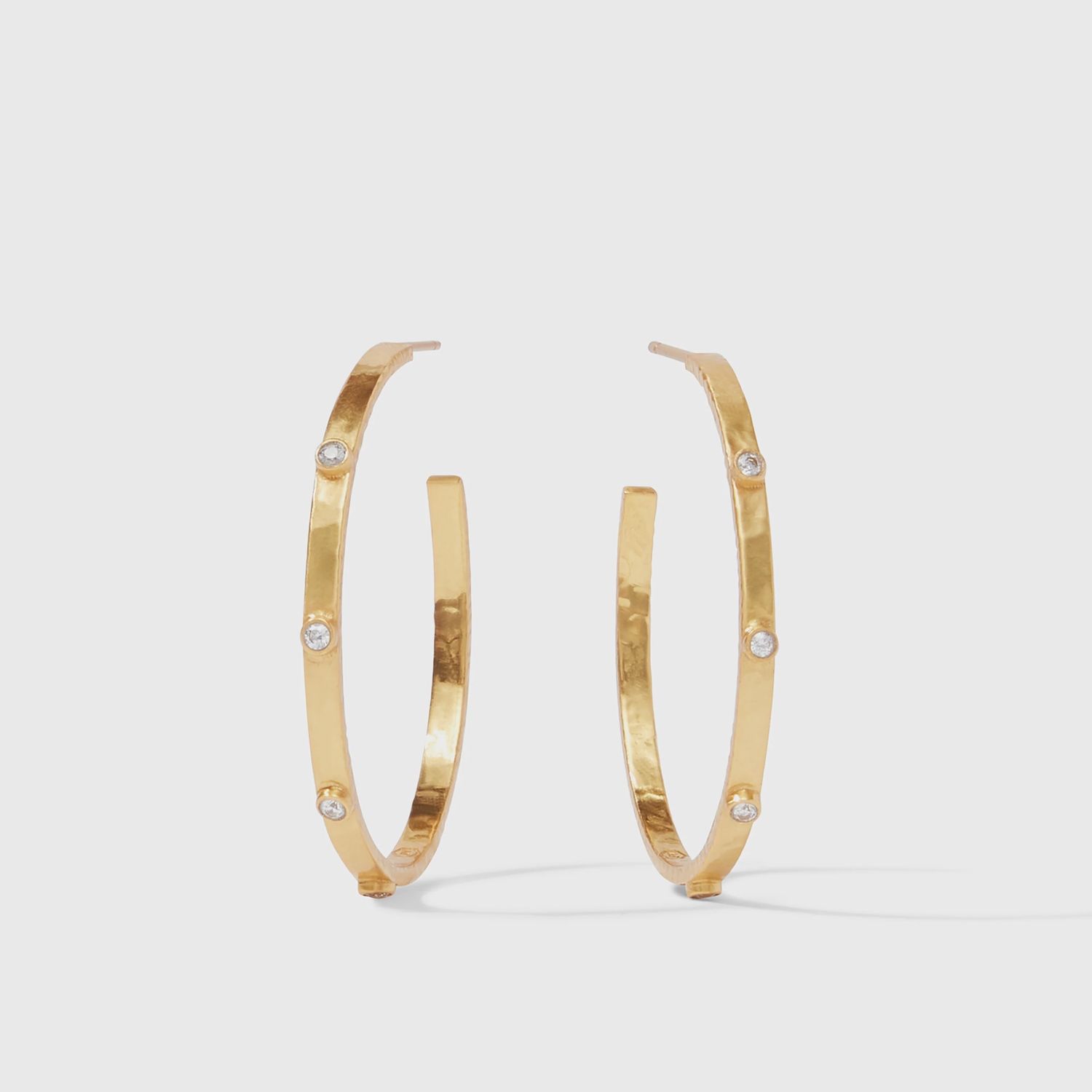 Crescent Stone Hoop-Cubic Zirconia-L