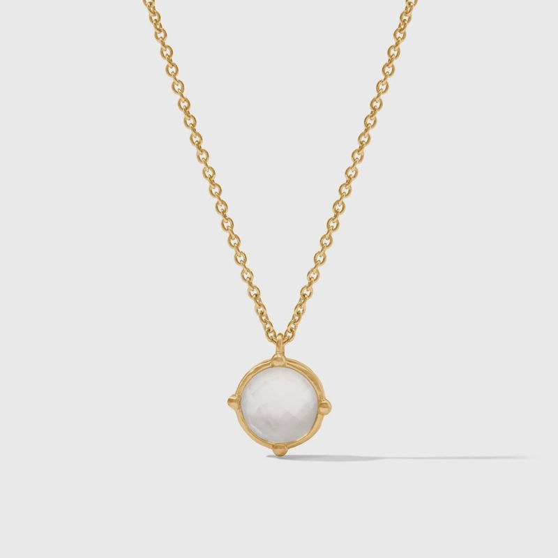 Honeybee Solitaire Necklace-Iridescent Clear Crystal