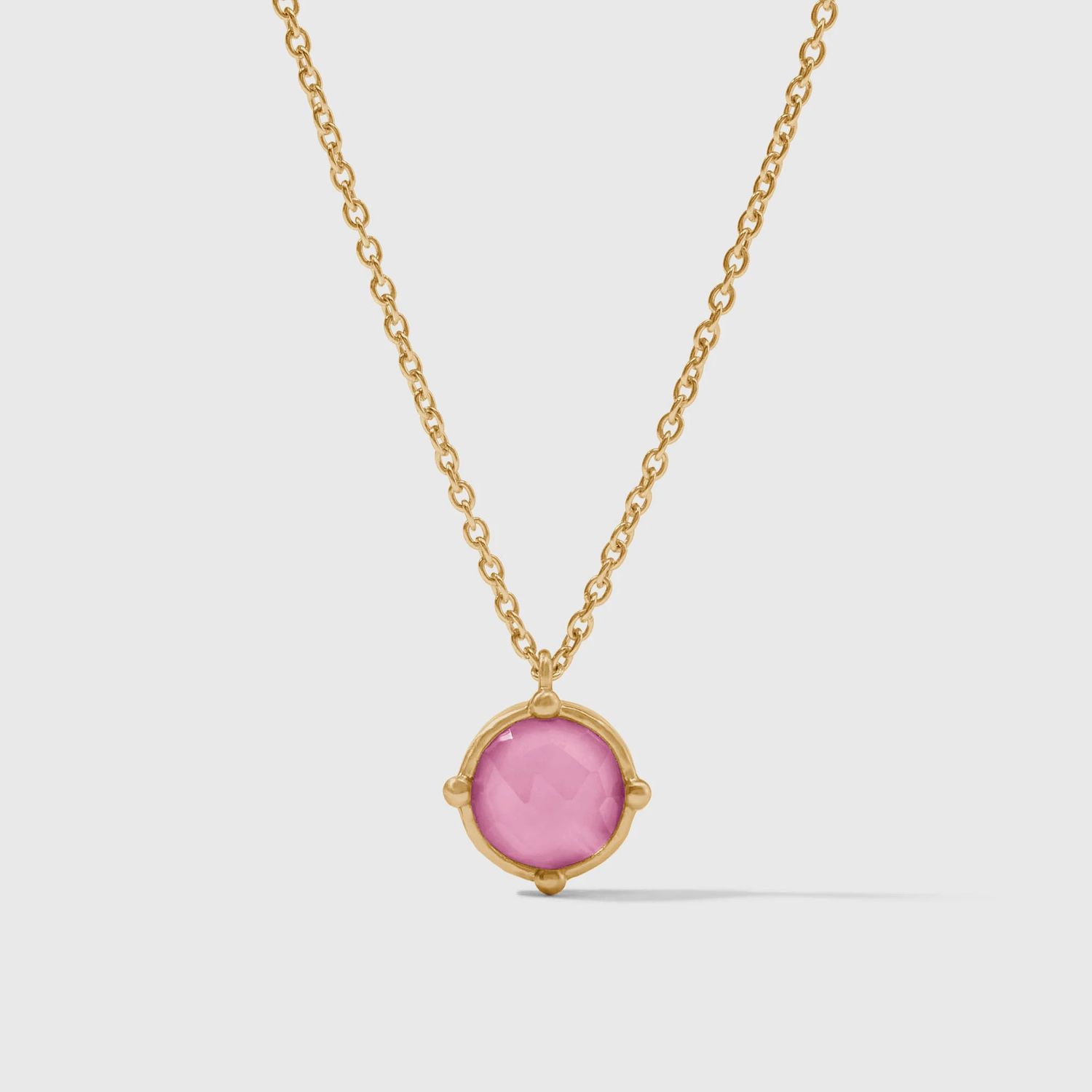 Honeybee Solitaire Necklace-Iridescent Tourmaline Pink
