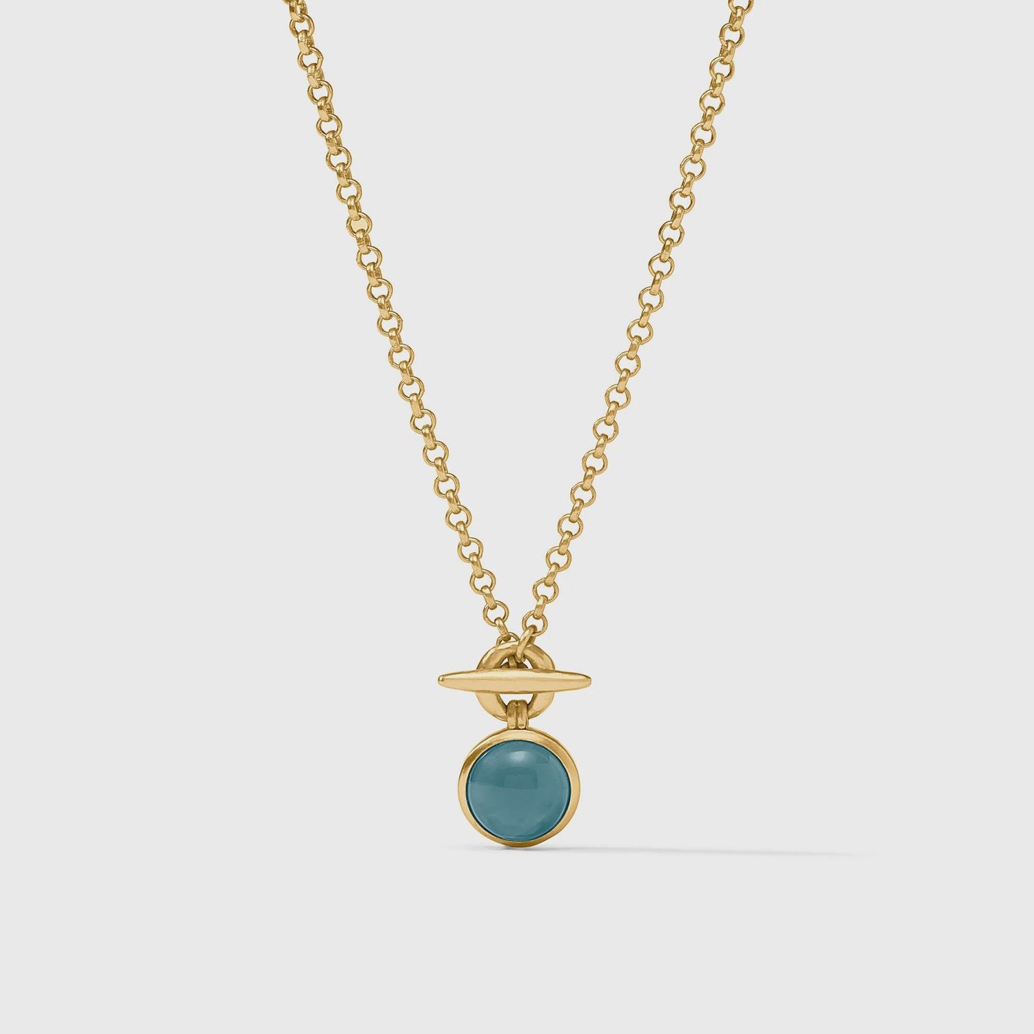 Solara Solitaire Necklace-Iridescent Montana Blue