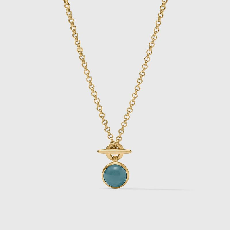 Solara Solitaire Necklace-Iridescent Montana Blue
