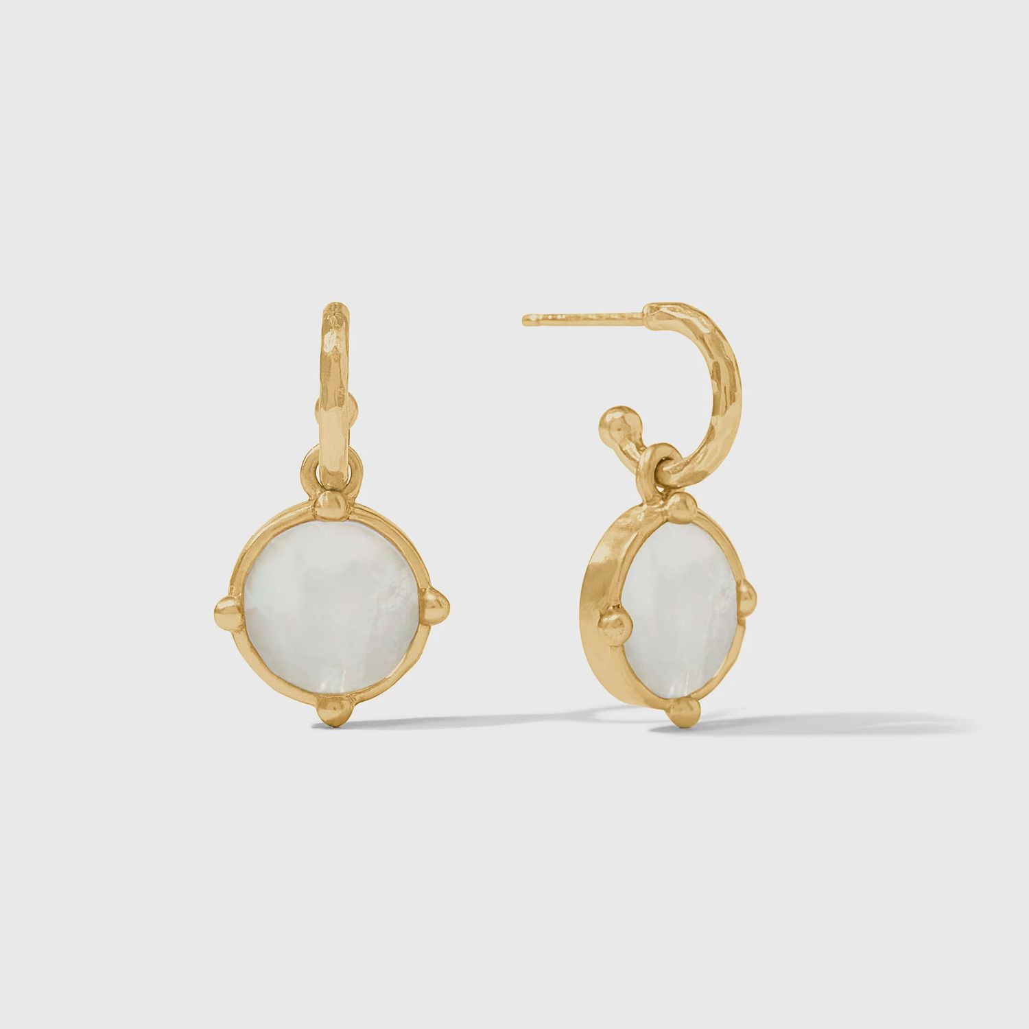 Honeybee Hoop &amp; Charm Earring-MOP