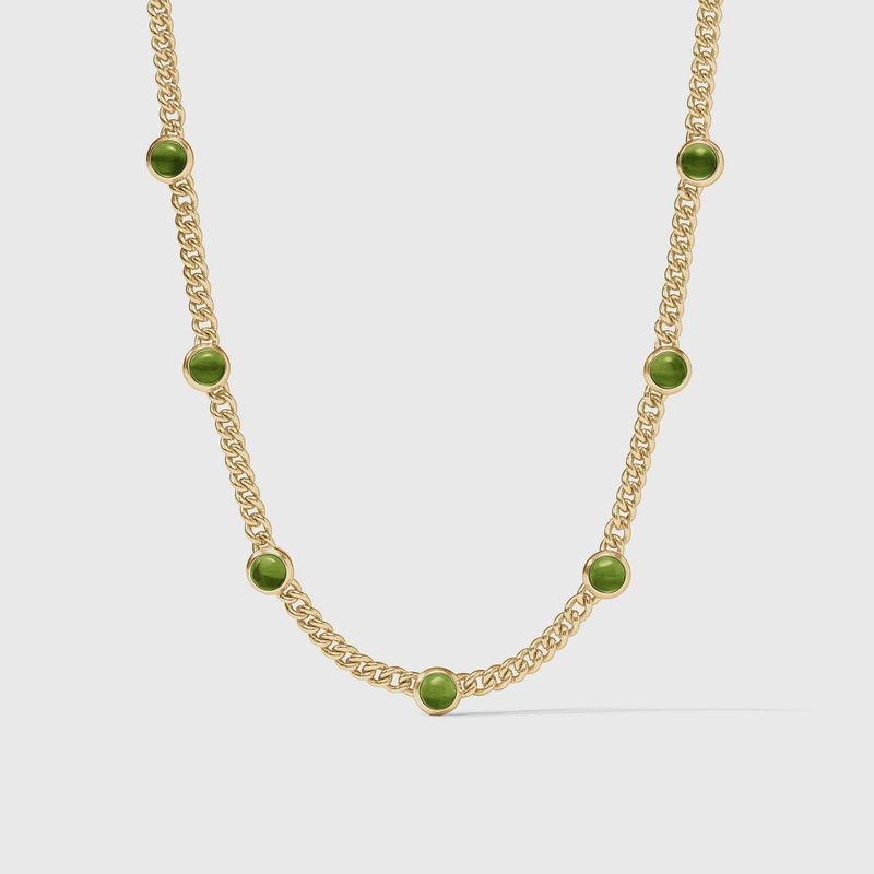 Dolce Delicate Station Necklace-Iridescent Palmetto Green