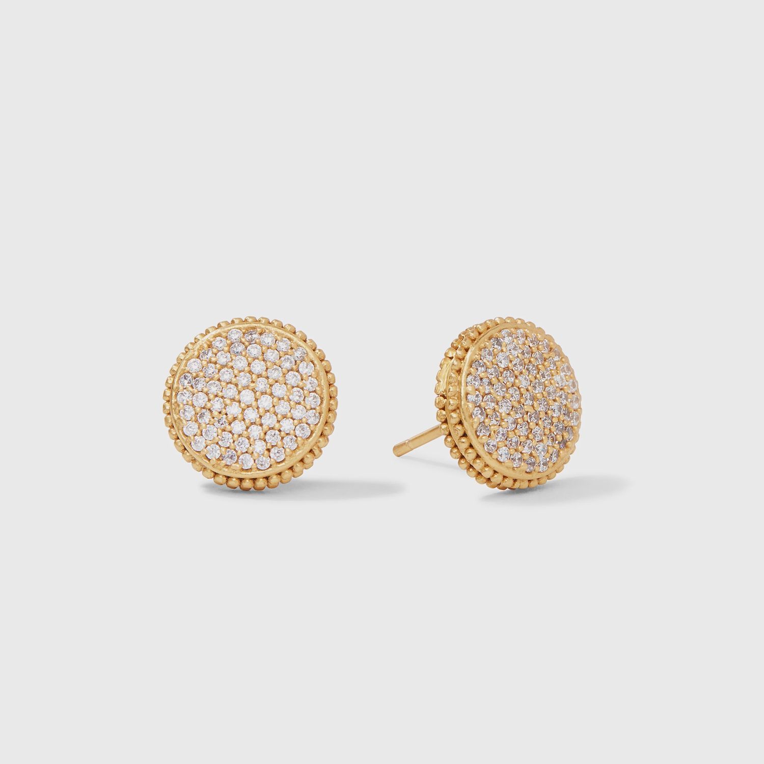 Fleur-de-Lis Cubic Zirconia Pave Studs