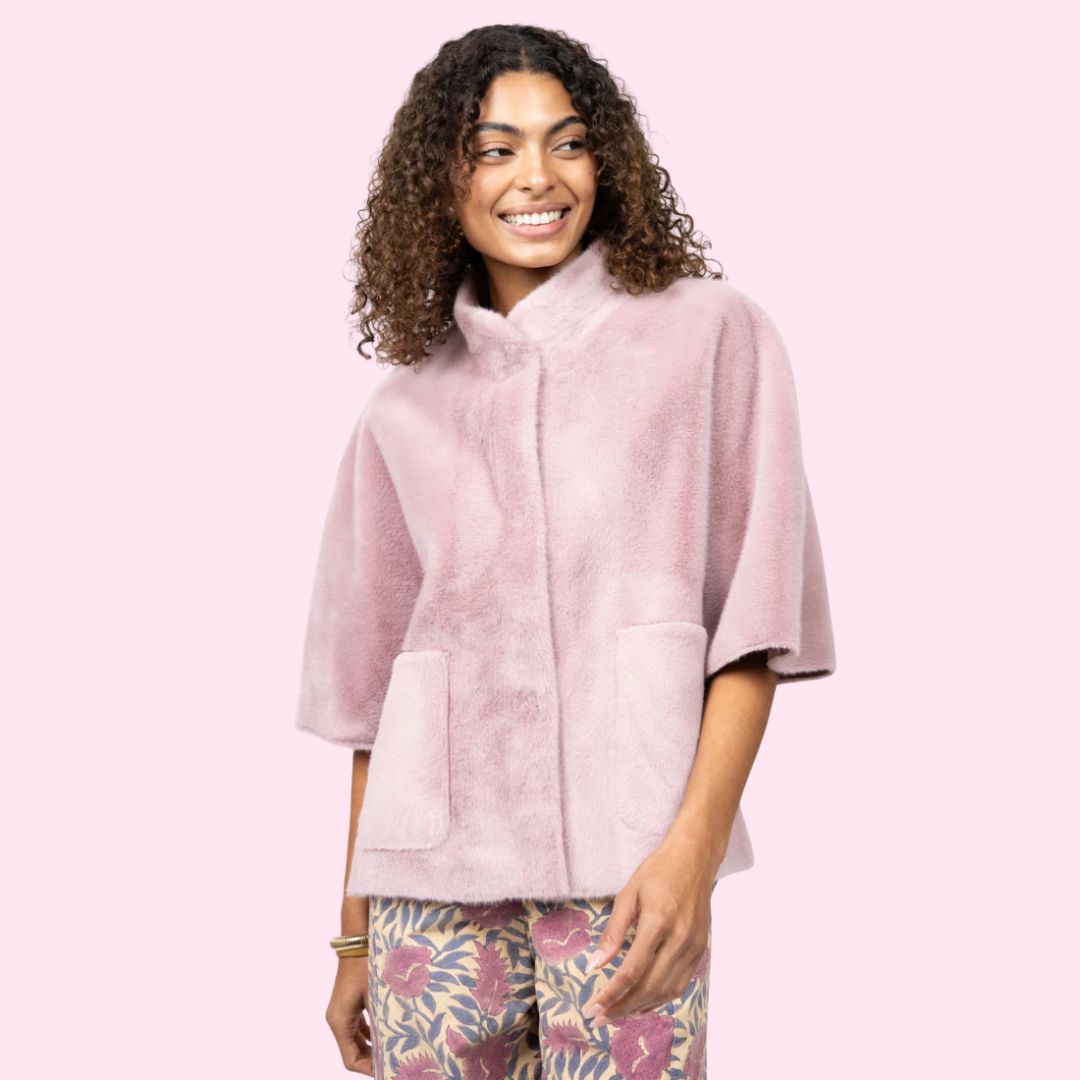 Faux Capelet Jacket/Lilac