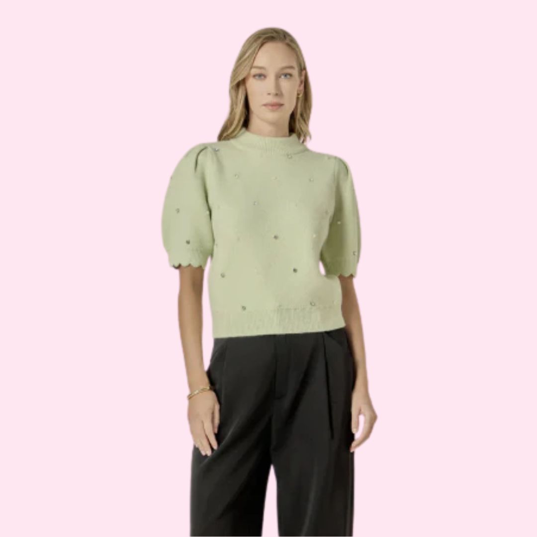 Scalloped Knit/Mint