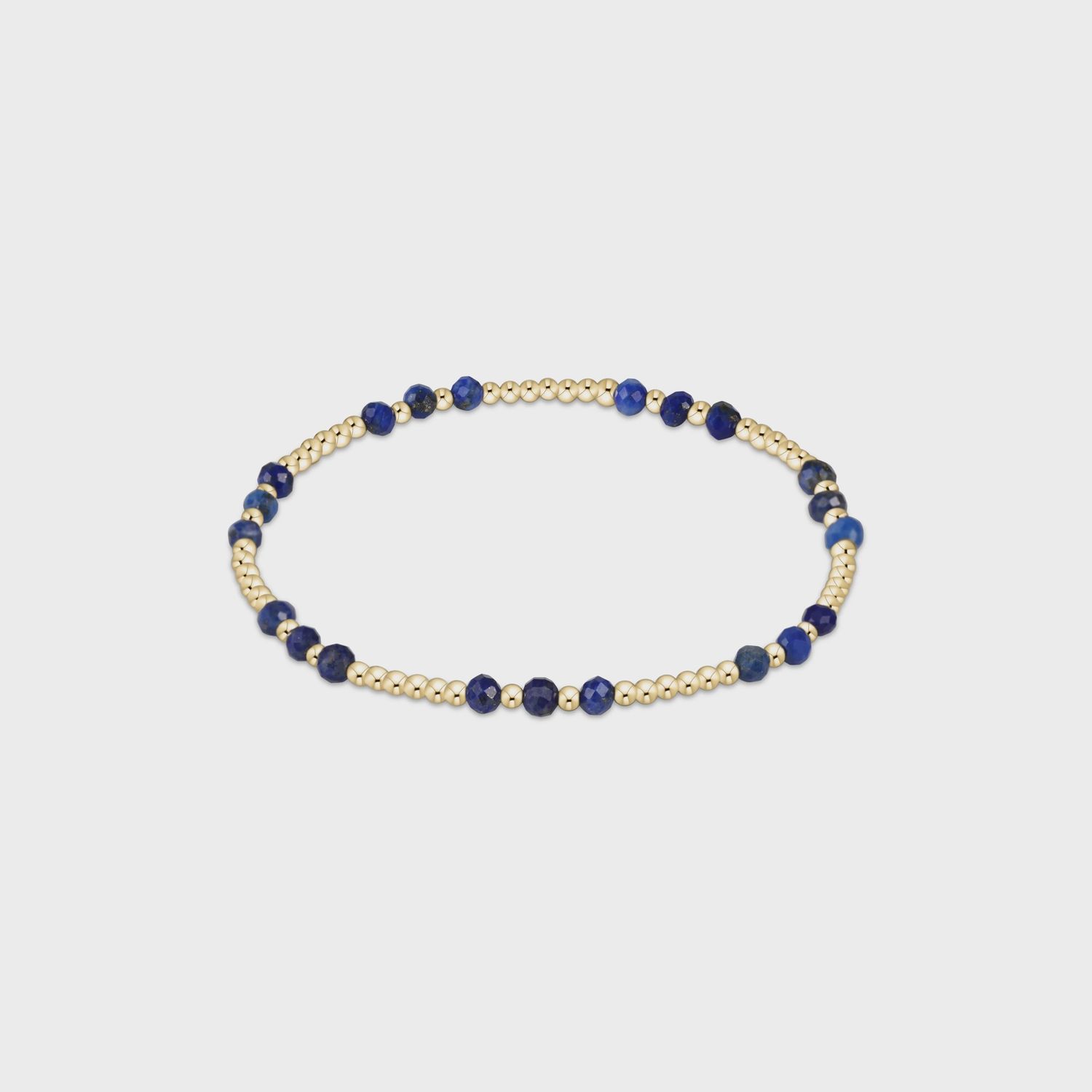 Gemstone Gold Joy 3mm Bead Bracelet-Lapis