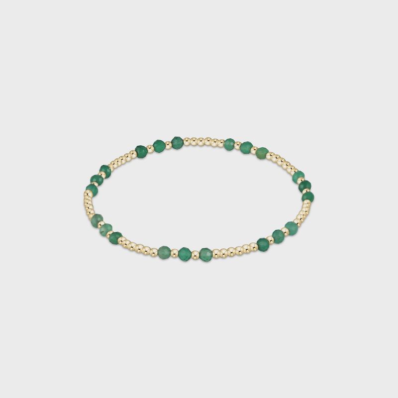 Gemstone Gold Joy 3mm Bead Bracelet-Green Onyx