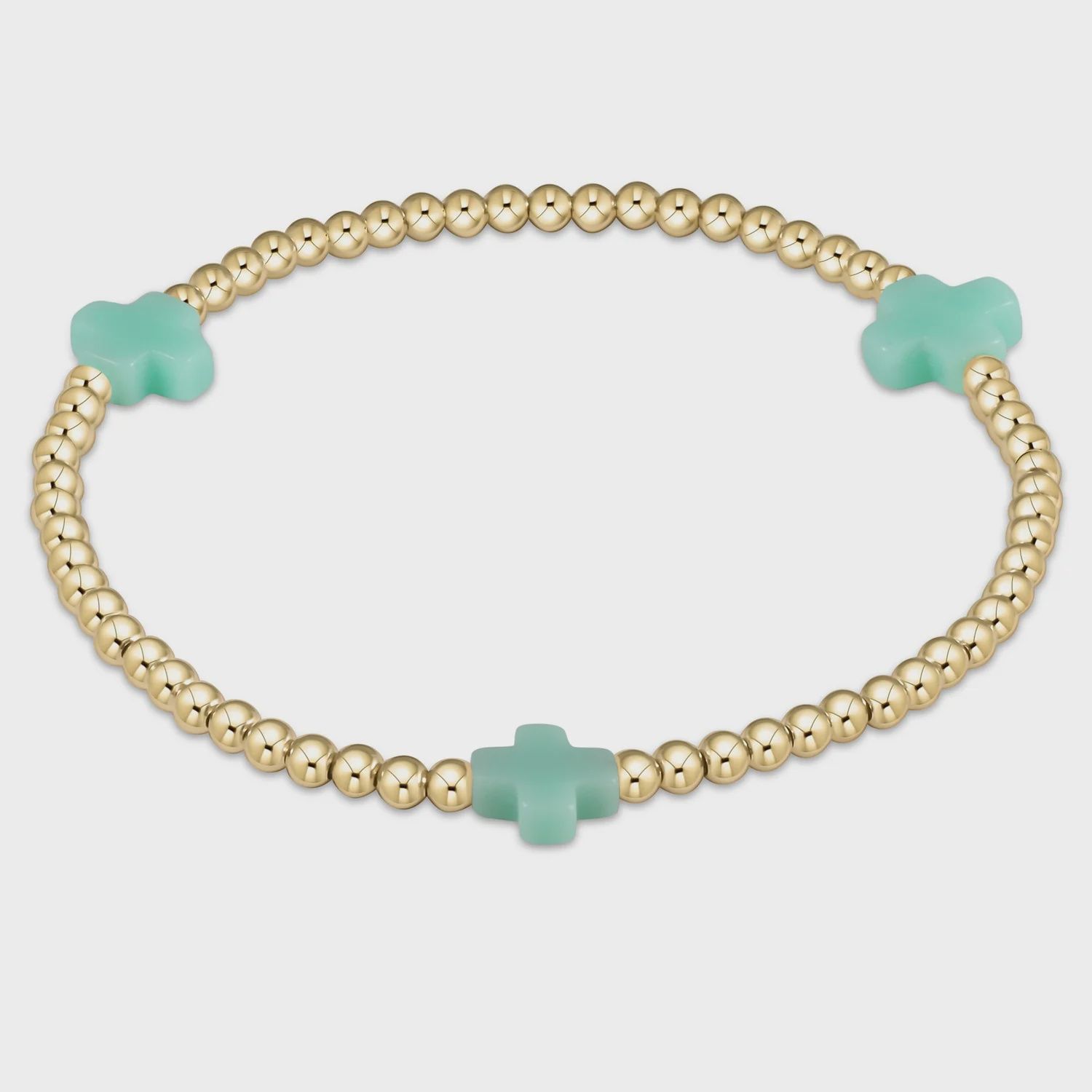 Signature Cross 3mm Bracelet-Mint