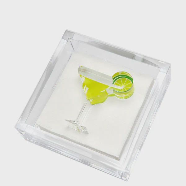 Tara Wilson Cocktail Napkin Holder w/Margarita Weight-Loeblein